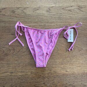 Pacsun Pink Floral SMALL Women's String Bikini Swim Bottom NWT E